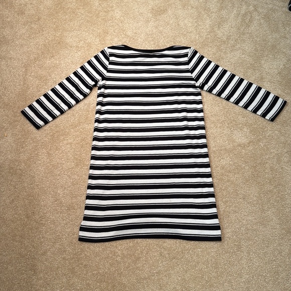 Loft Black & Cream Striped Dress - Picture 6 of 8